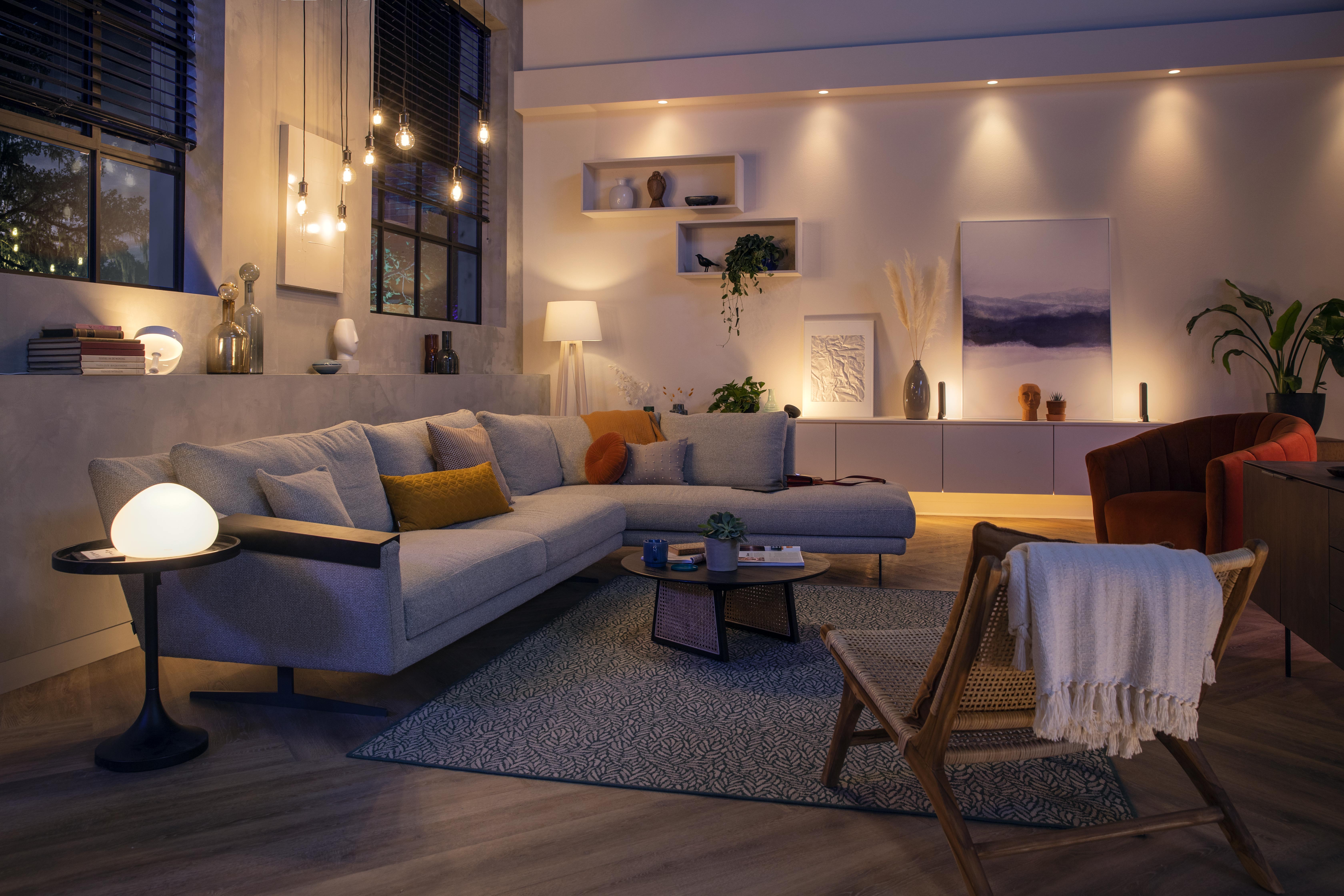 Lys stemning med Philips Hue i en stue